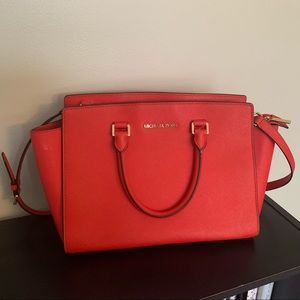 Michael Kors Red Leather Selma Bag